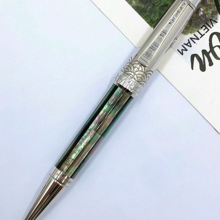 Black Pearl Signature Pen- White Gold plated-TA THANH THIEN THUY